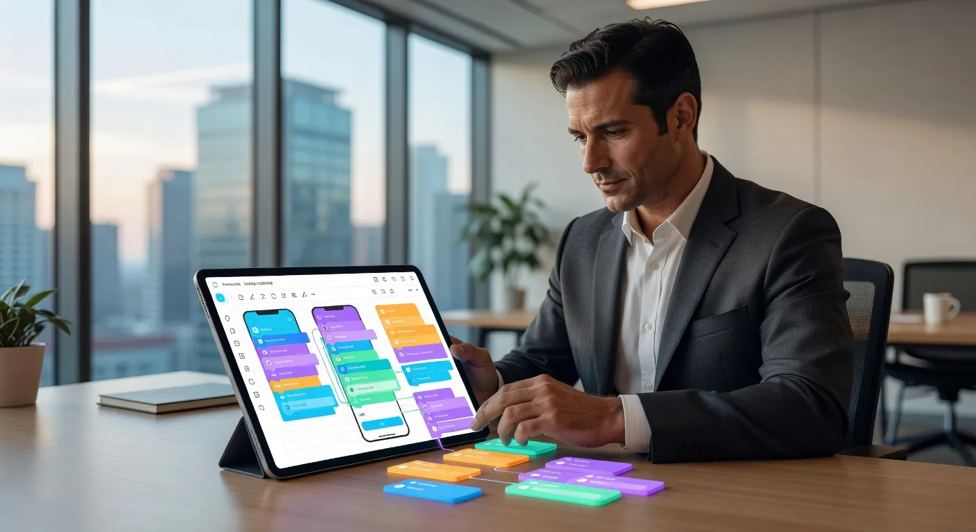 Interface visuelle de création d'application no-code